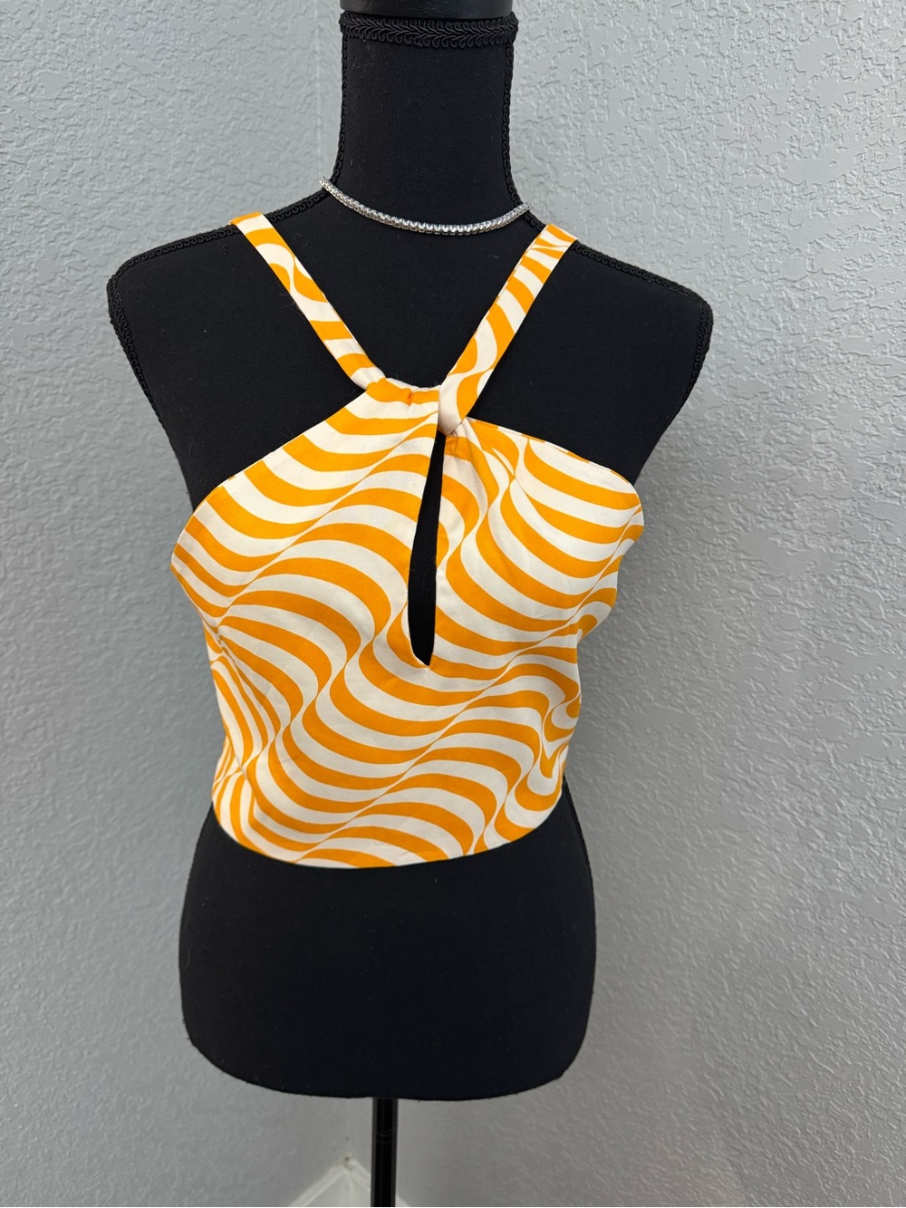 Zara Halter Crop Top With Adjustable Back